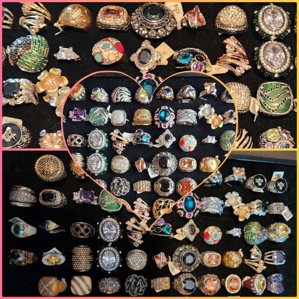 Deal of the DAY!!!! 63 Assorted Fashion Rings Size 9